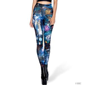 BlackMilk/ Dr. Who Collection Blue Printed Leggings Size Extra Small